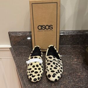 ASOS Black and Cream Polka Dot Loafers